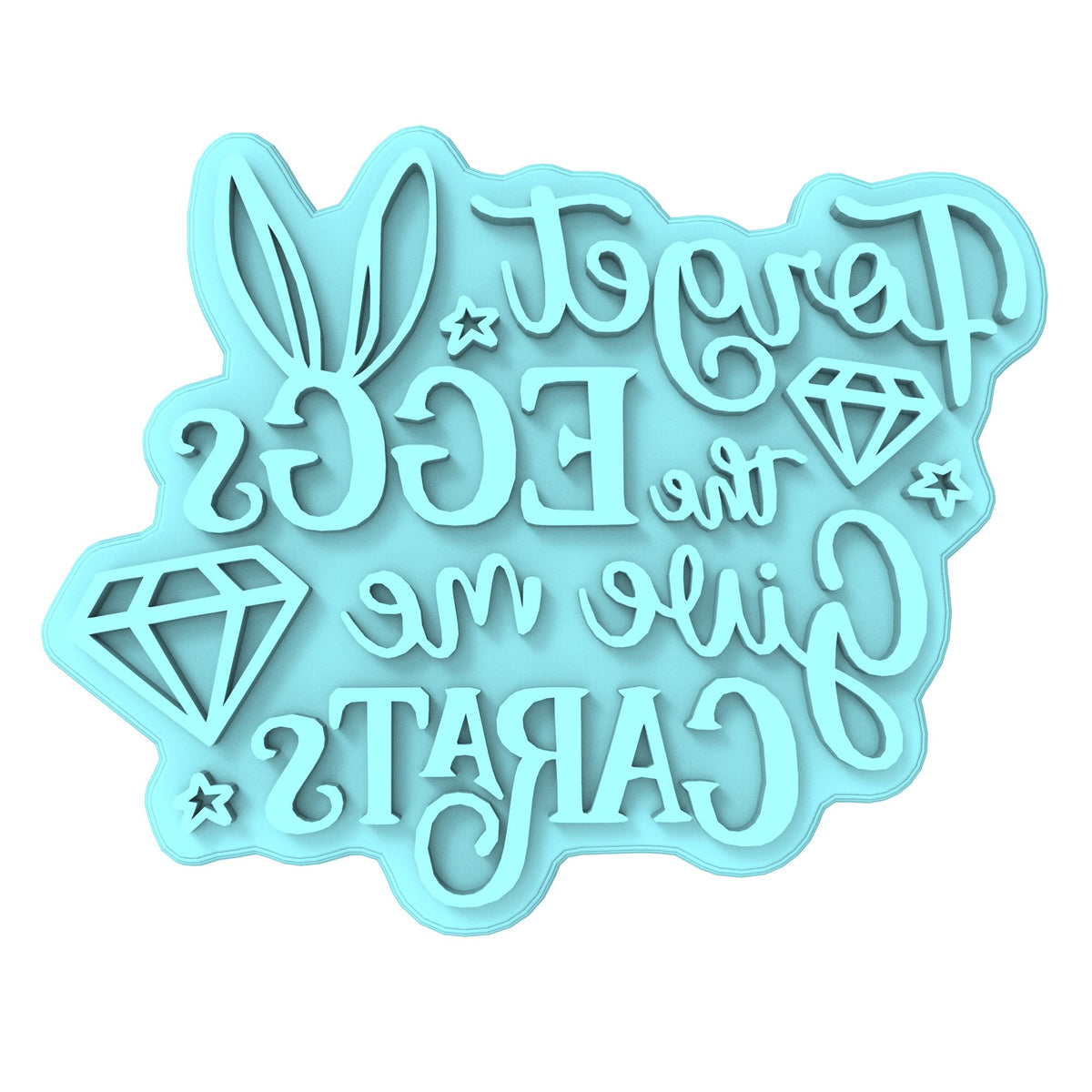 Forget the Eggs Give Me Carats Cookie Cutter | Stamp | Stencil #1 Animals & Dinosaurs Cookie Cutter Lady MINI - 2 Inches (5cm) Stamp ONLY 