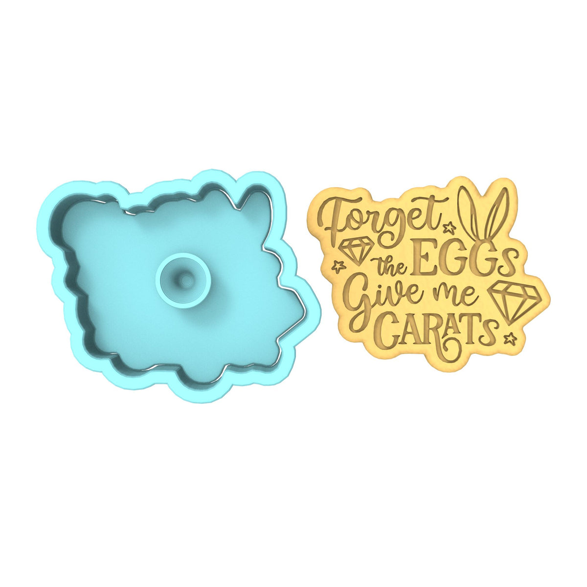 Forget the Eggs Give Me Carats Cookie Cutter | Stamp | Stencil #1 Animals & Dinosaurs Cookie Cutter Lady 