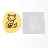Fox Flowered Cookie Cutter | Stamp | Stencil #1