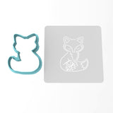 Fox Flowered Cookie Cutter | Stamp | Stencil #1