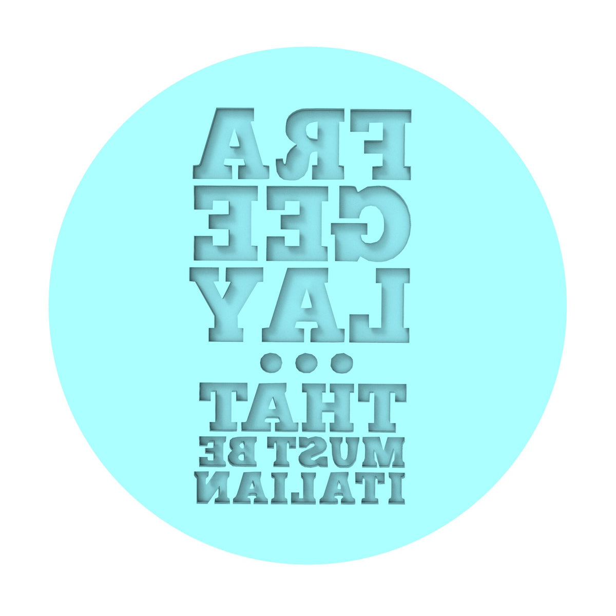 Fra Gee Lay Text Cookie Cutter | Stamp | Stencil #1 Xmas / Winter / NYE Cookie Cutter Lady TEENY - 1 Inch (2.5cm) Debosser ONLY 