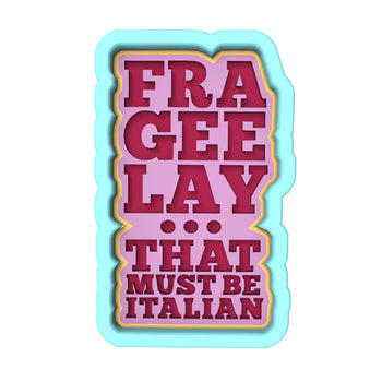 Fra Gee Lay Text Cookie Cutter | Stamp | Stencil #1