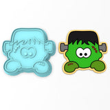 Frankenstein Face Cookie Cutter Outline & Stamp 2