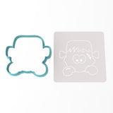 Frankenstein Face Cookie Cutter Outline & Stamp 2