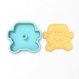 Frankenstein Face Cookie Cutter Outline & Stamp 2