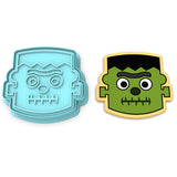 Frankenstein Face Cookie Cutter Outline & Stamp 4