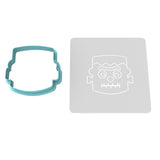 Frankenstein Face Cookie Cutter Outline & Stamp 4