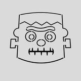 Frankenstein Face Cookie Cutter Outline & Stamp 4