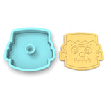 Frankenstein Face Cookie Cutter Outline & Stamp 4