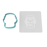 Frankenstein Face Cookie Cutter Outline & Stamp #5