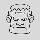 Frankenstein Face Cookie Cutter Outline & Stamp #5