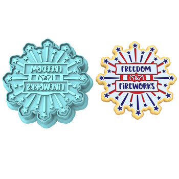 Freedom and Fireworks Cookie Cutter | Stamp | Stencil #1