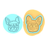 French Bulldog Cookie Cutter | Stamp | Stencil #1 Animals & Dinosaurs Cookie Cutter Lady MINI - 2 Inches (5cm) **BUNDLE** Cutter + Debosser 