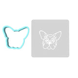 Frenchie Dog Breed Cookie Cutter | Stamp | Stencil #1 Animals & Dinosaurs Cookie Cutter Lady MINI - 2 Inches (5cm) **BUNDLE** Cutter + Stencil 