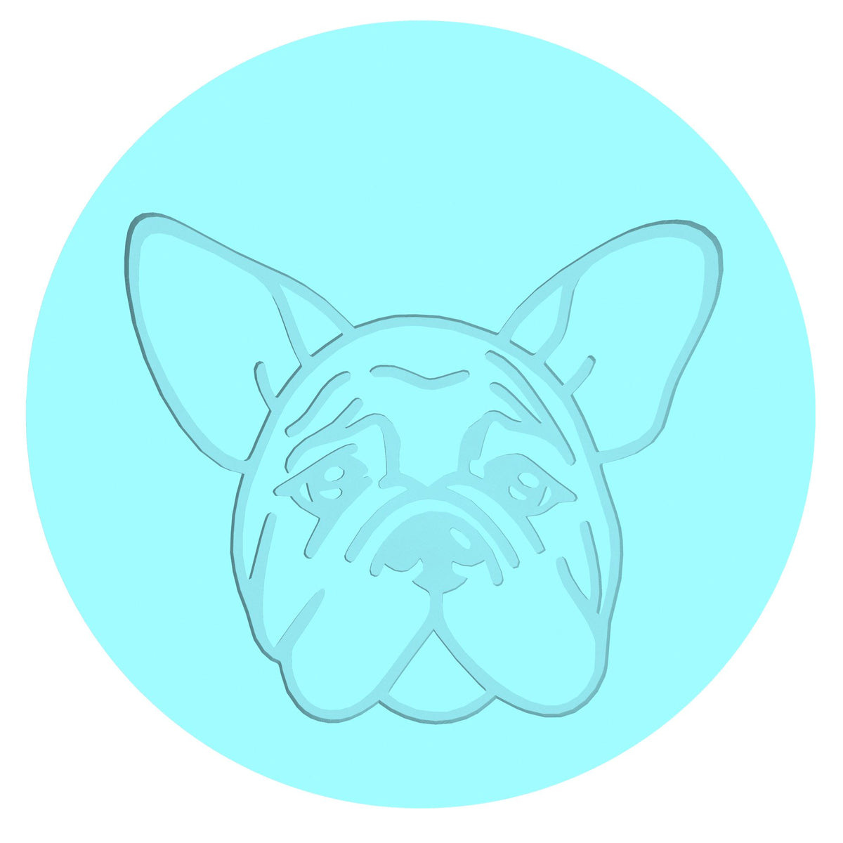 Frenchie Dog Breed Cookie Cutter | Stamp | Stencil #1 Animals & Dinosaurs Cookie Cutter Lady MINI - 2 Inches (5cm) Debosser ONLY 