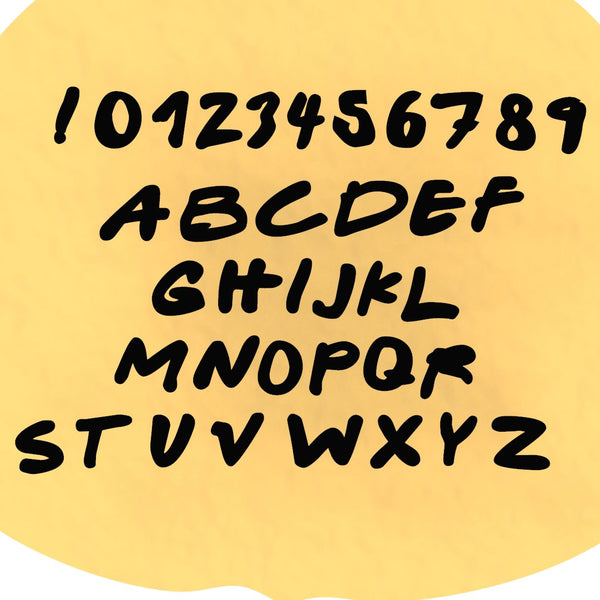 Friendly Font Letter Cookie Stamps Set Letters/ Numbers/ Shapes Cookie Cutter Lady 1.5in 