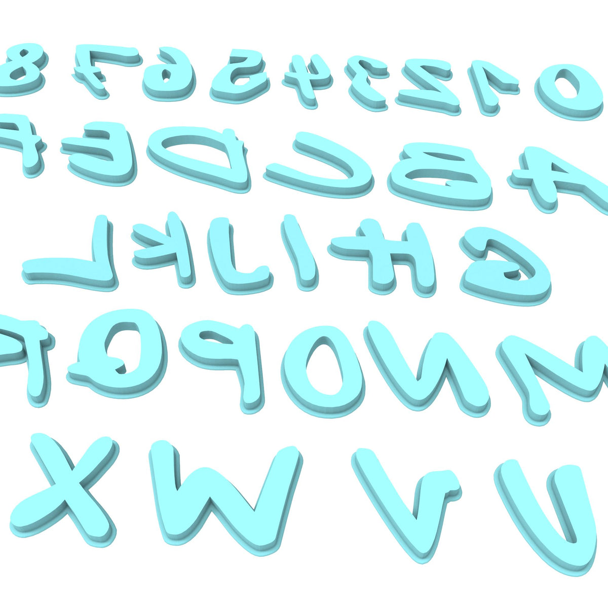 Friendly Font Letter Cookie Stamps Set Letters/ Numbers/ Shapes Cookie Cutter Lady