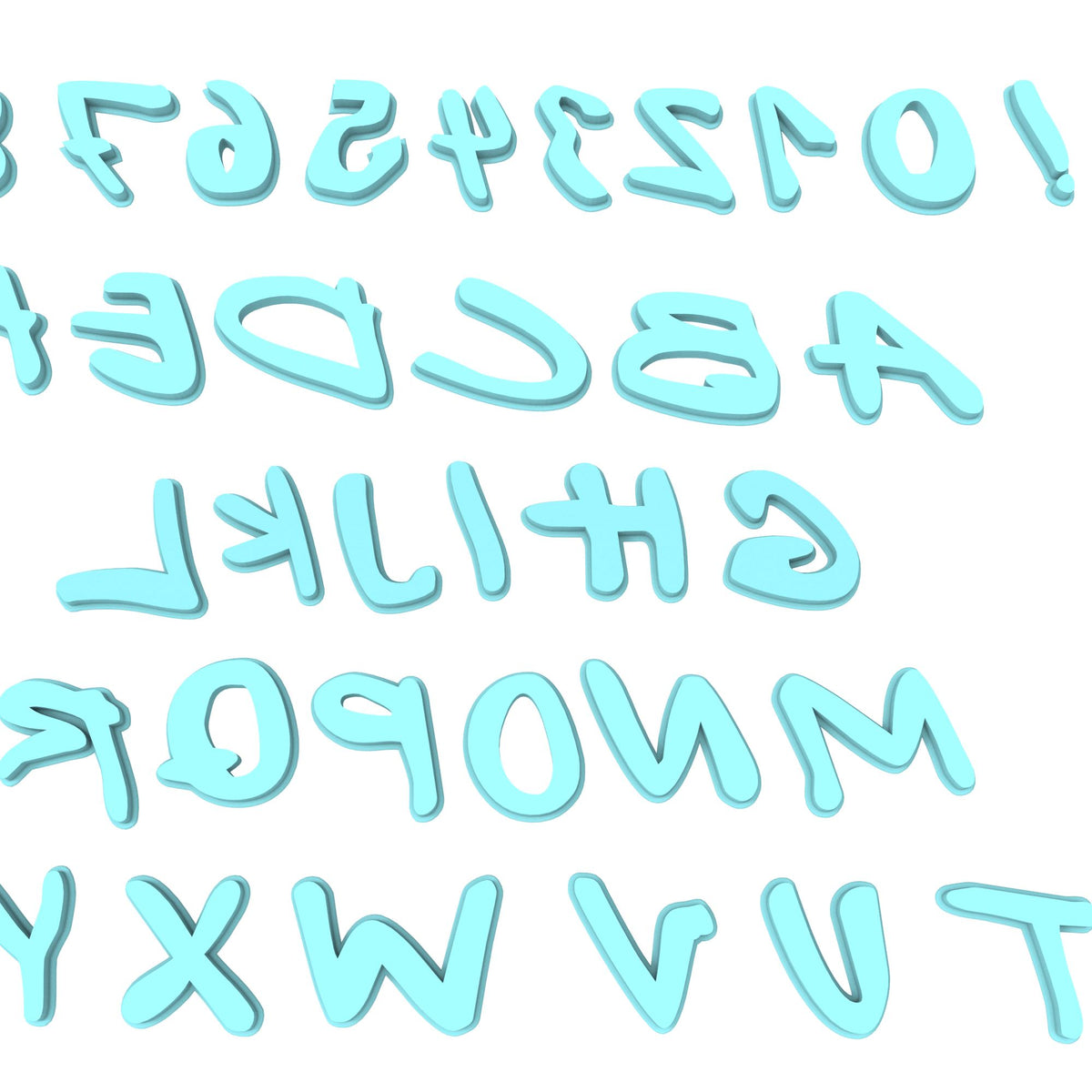 Friendly Font Letter Cookie Stamps Set Letters/ Numbers/ Shapes Cookie Cutter Lady