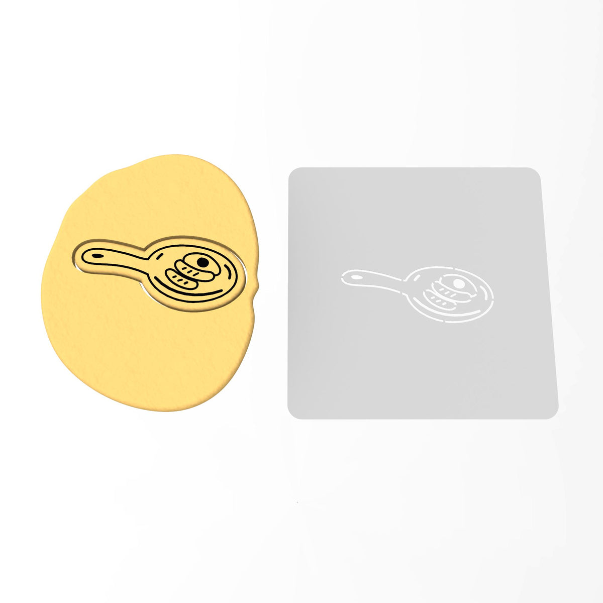 Frying Pan Cookie Cutter | Stamp | Stencil #1
