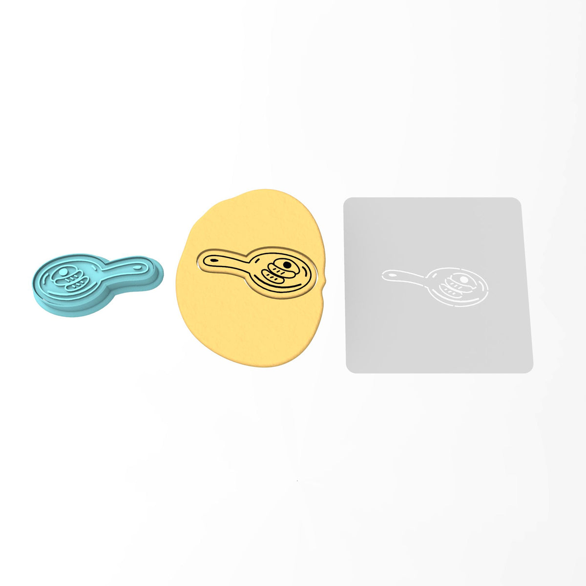 Frying Pan Cookie Cutter | Stamp | Stencil #1