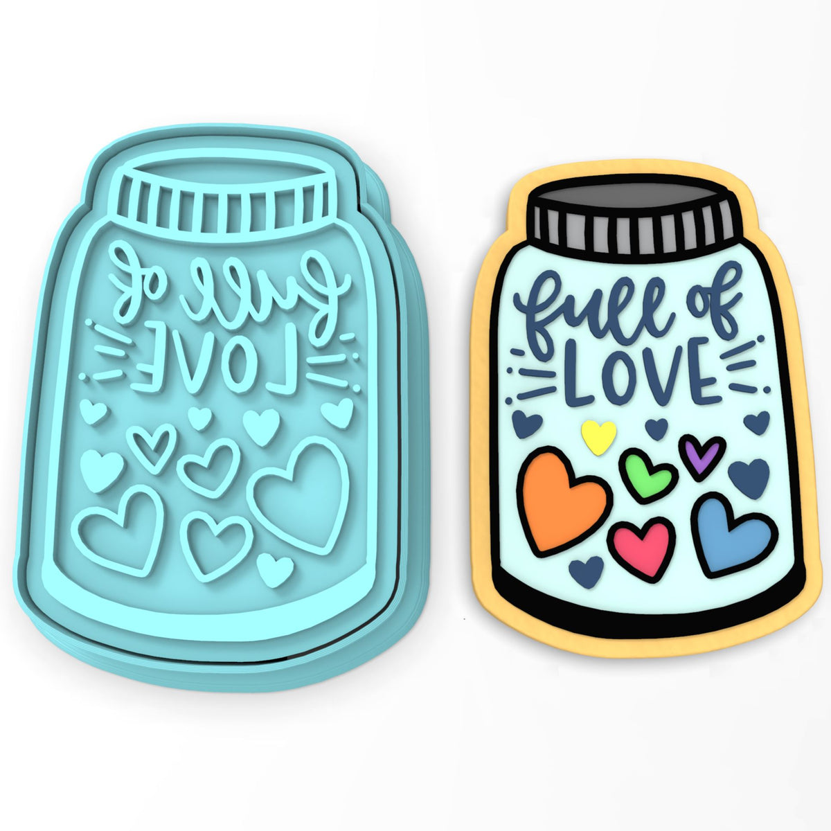 Full of Love Cookie Cutter | Stamp | Stencil #1