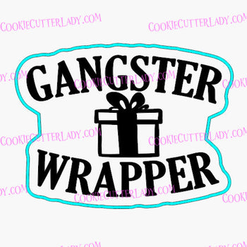 Gangster Wrapper Cookie Cutter | Stamp | Stencil Xmas / Winter / NYE Cookie Cutter Lady 2 Inch Small Cupcake Cutter + Stamp No