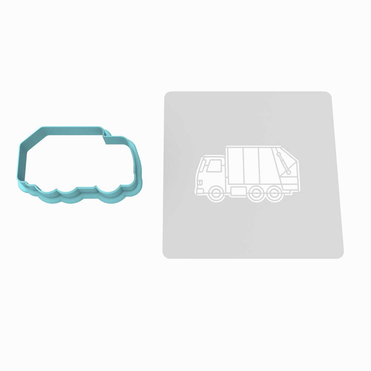 Garbage Truck Cookie Cutter | Stamp | Stencil #1