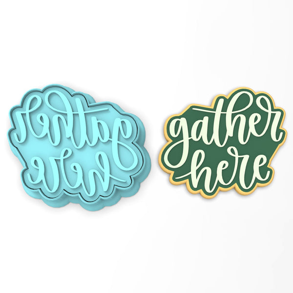 Gather Here Cookie Cutter | Stamp | Stencil #1 Halloween / Fall Cookie Cutter Lady 2 Inch Small Cupcake Cutter + Stamp No