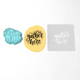 Gather Here Cookie Cutter | Stamp | Stencil #1 Halloween / Fall Cookie Cutter Lady 3 Inch Cupcake/Small Cookie Cutter + Stamp Yes