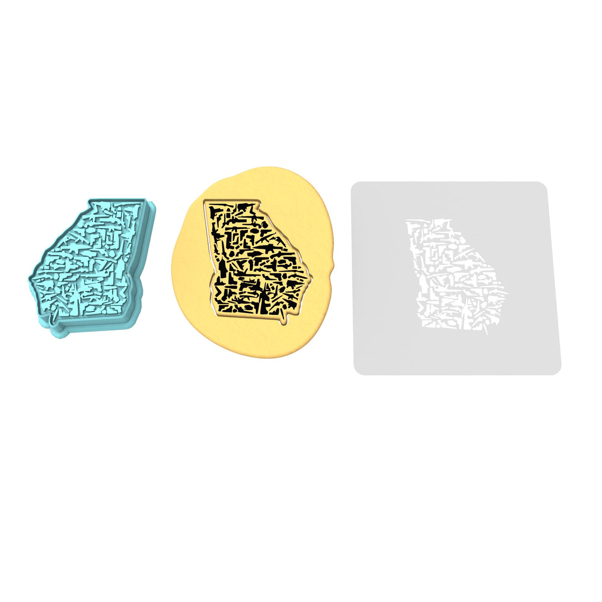 Georgia Guns Cookie Cutter | Stamp | Stencil #1 Boys/ Army / Outdoorsman Cookie Cutter Lady 2 Inch Small Cupcake Cutter + Stamp Yes
