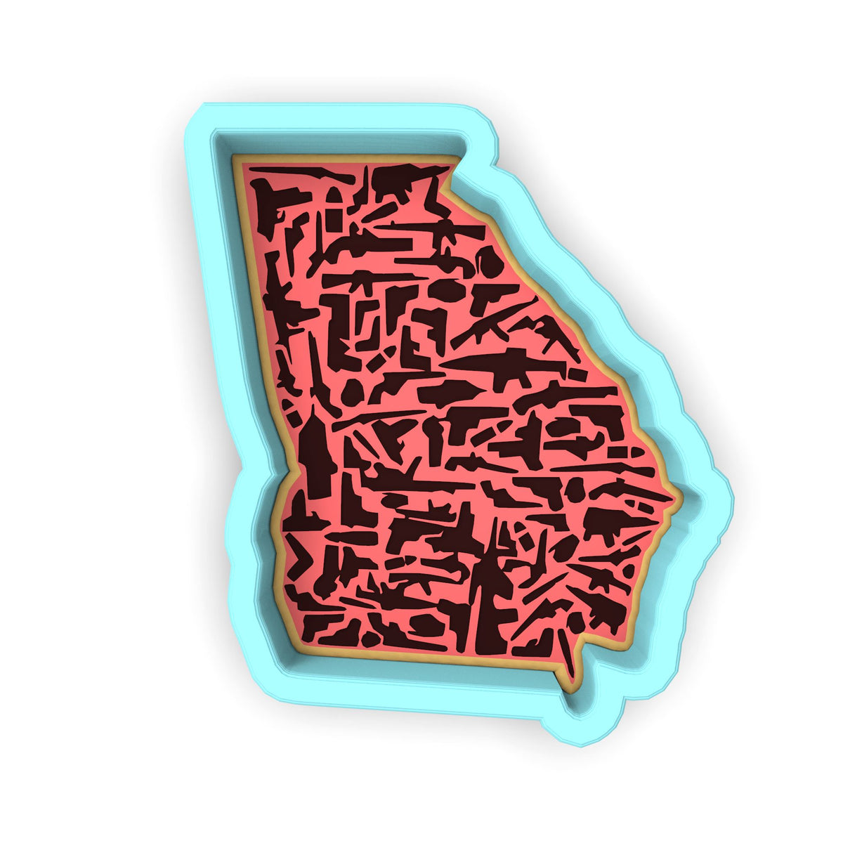 Georgia Guns Cookie Cutter | Stamp | Stencil #1 Boys/ Army / Outdoorsman Cookie Cutter Lady 