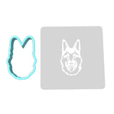 German Shepherd Cookie Cutter | Stamp | Stencil #1 Animals & Dinosaurs Cookie Cutter Lady MINI - 2 Inches (5cm) **BUNDLE** Cutter + Stencil 