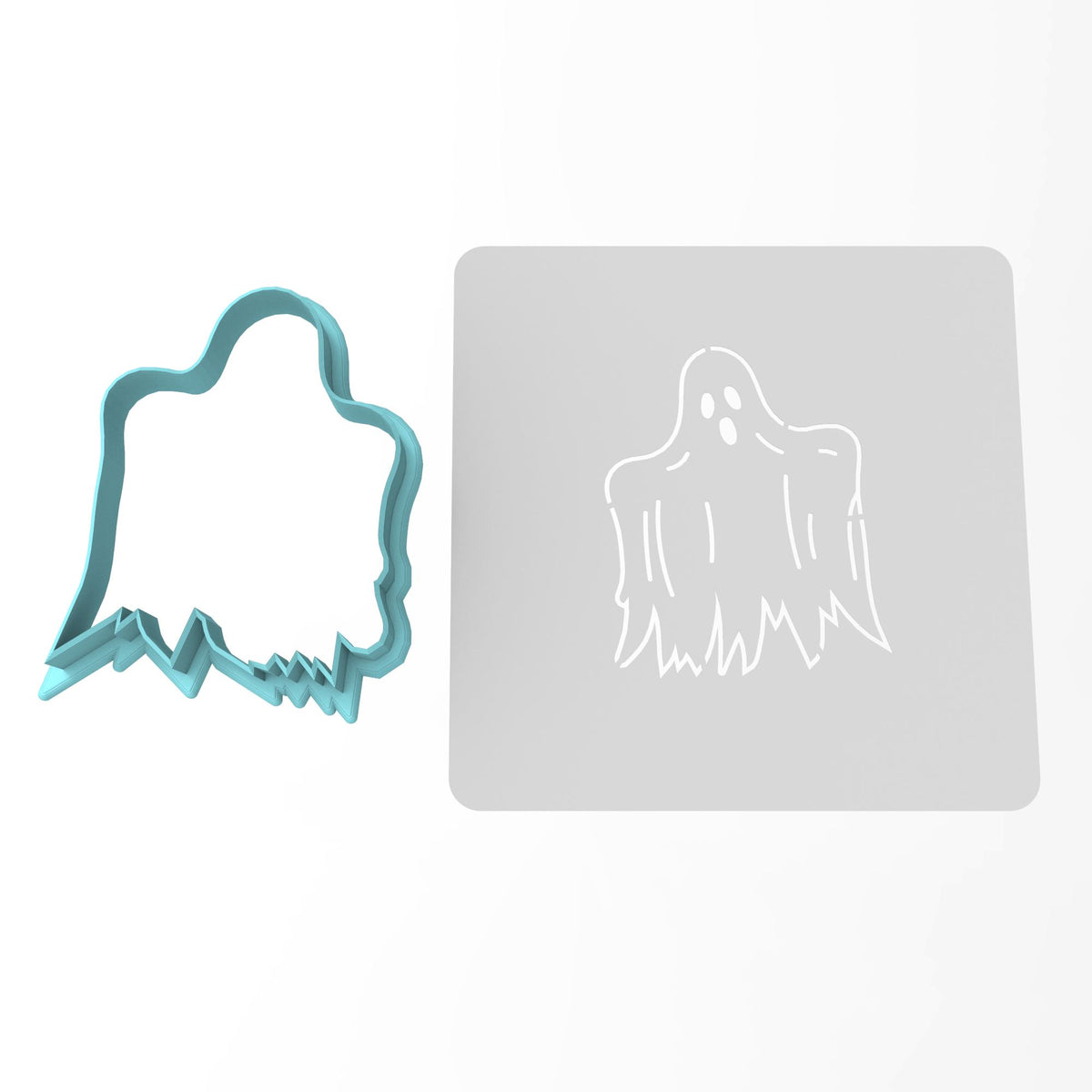 Ghost Cookie Cutter | Stamp | Stencil #1 Halloween / Fall Cookie Cutter Lady 3 Inch Cupcake/Small Cookie Cutter Only Yes