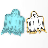 Ghost Cookie Cutter | Stamp | Stencil #1 Halloween / Fall Cookie Cutter Lady 2 Inch Small Cupcake Cutter + Stamp No