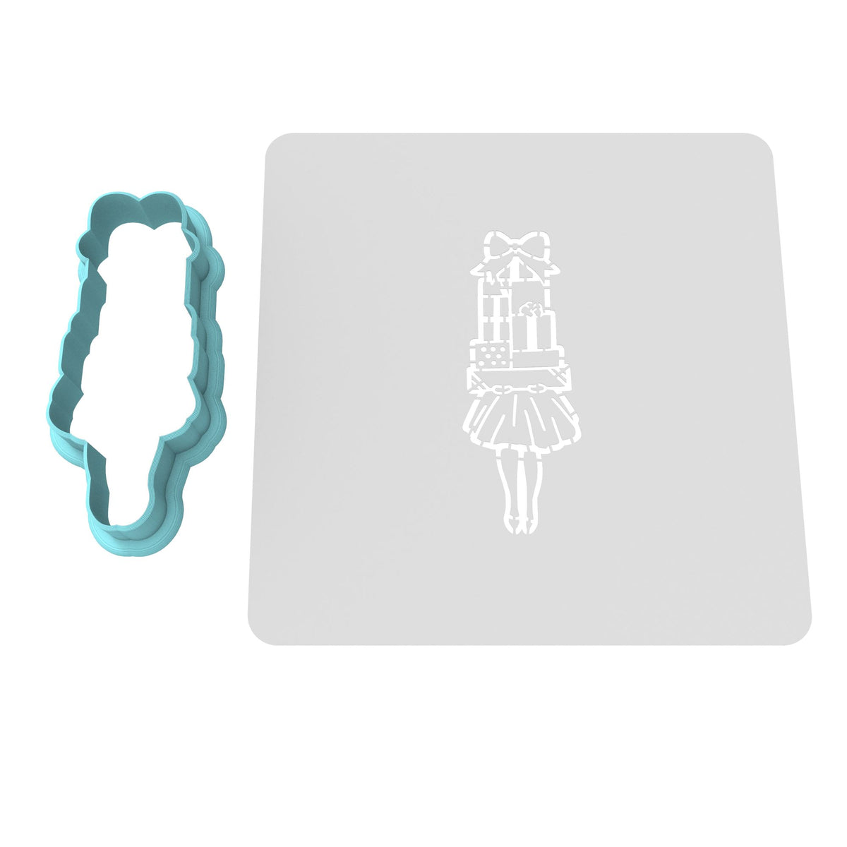 Gift Girl Cookie Cutter | Stamp | Stencil #1