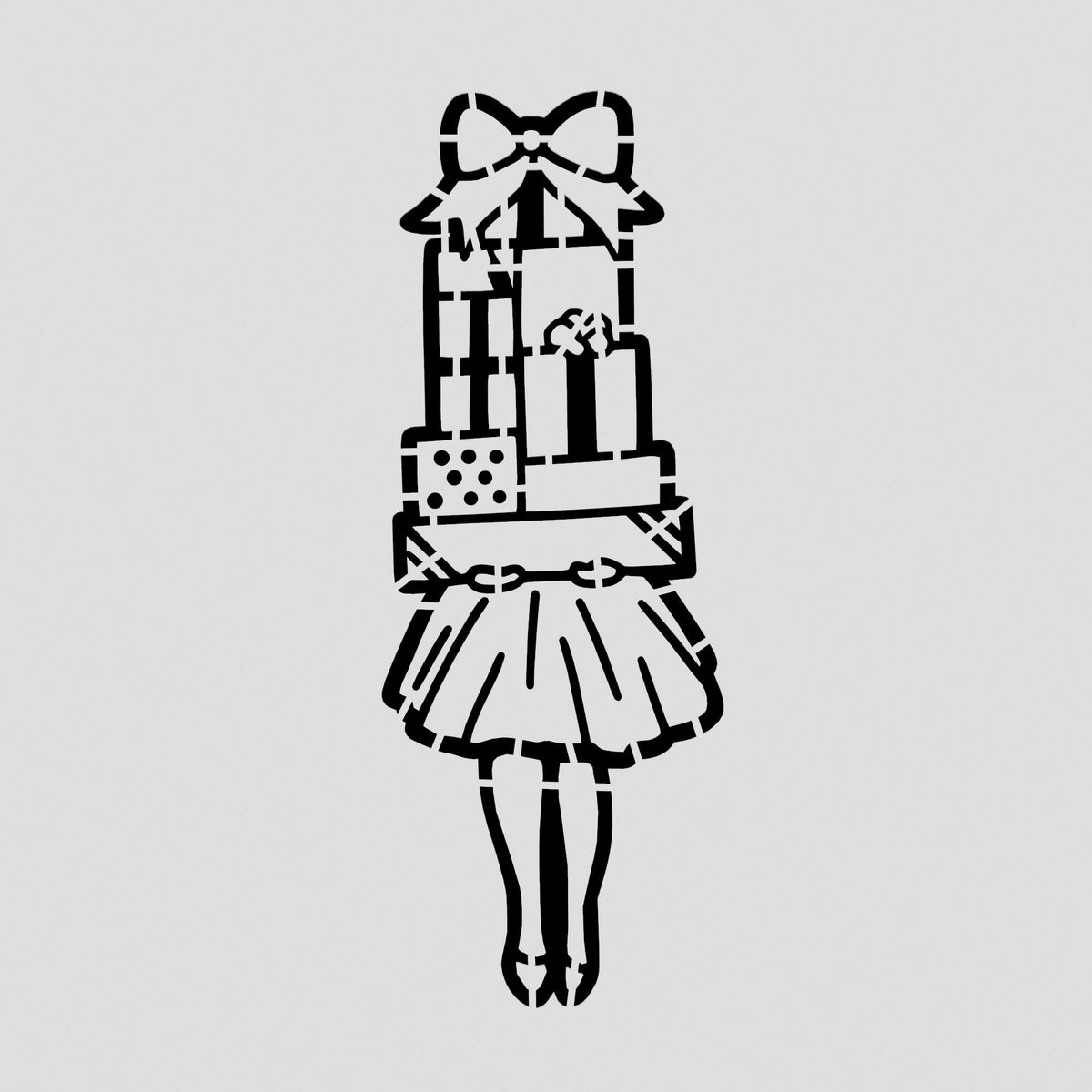 Gift Girl Cookie Cutter | Stamp | Stencil #1