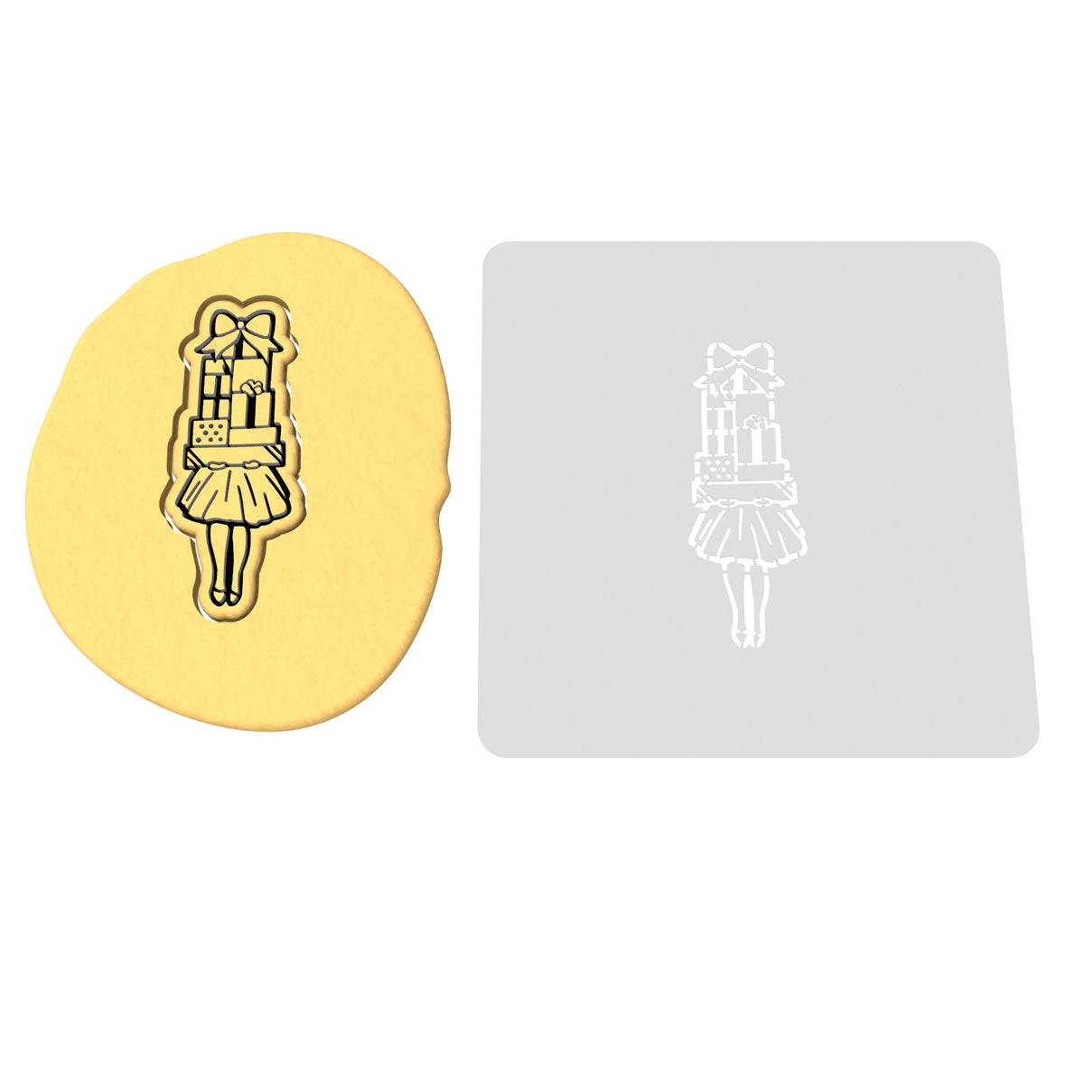 Gift Girl Cookie Cutter | Stamp | Stencil #1