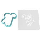 Gingerbread Candy Cane Stripper Cookie Cutter | Stamp | Stencil #1 Xmas / Winter / NYE Cookie Cutter Lady MINI - 2 Inches (5cm) **BUNDLE** Cutter + Stencil 