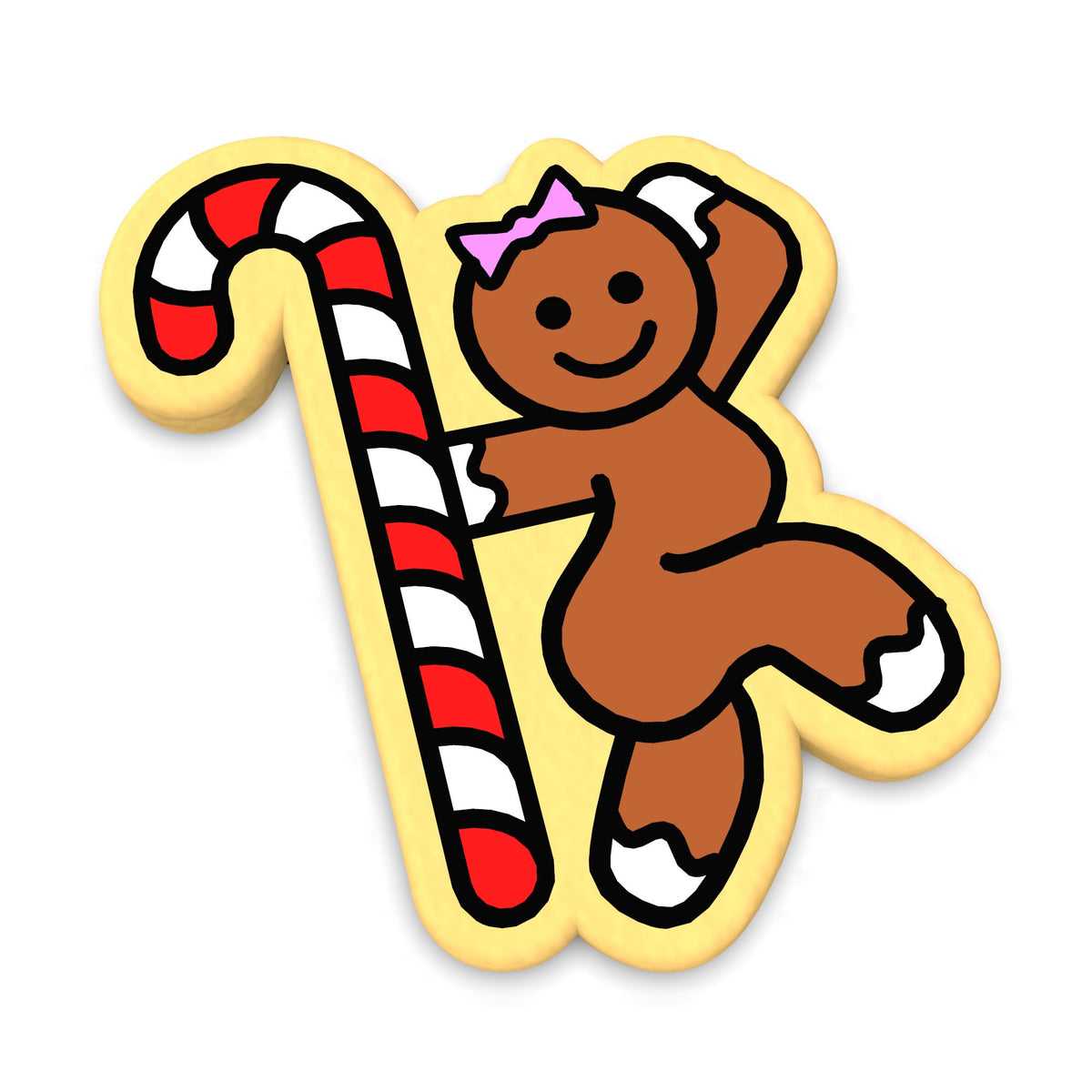 Gingerbread Candy Cane Stripper Cookie Cutter | Stamp | Stencil #1