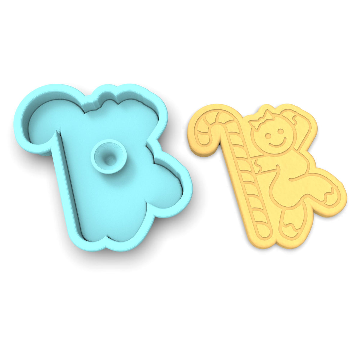 Gingerbread Candy Cane Stripper Cookie Cutter | Stamp | Stencil #1
