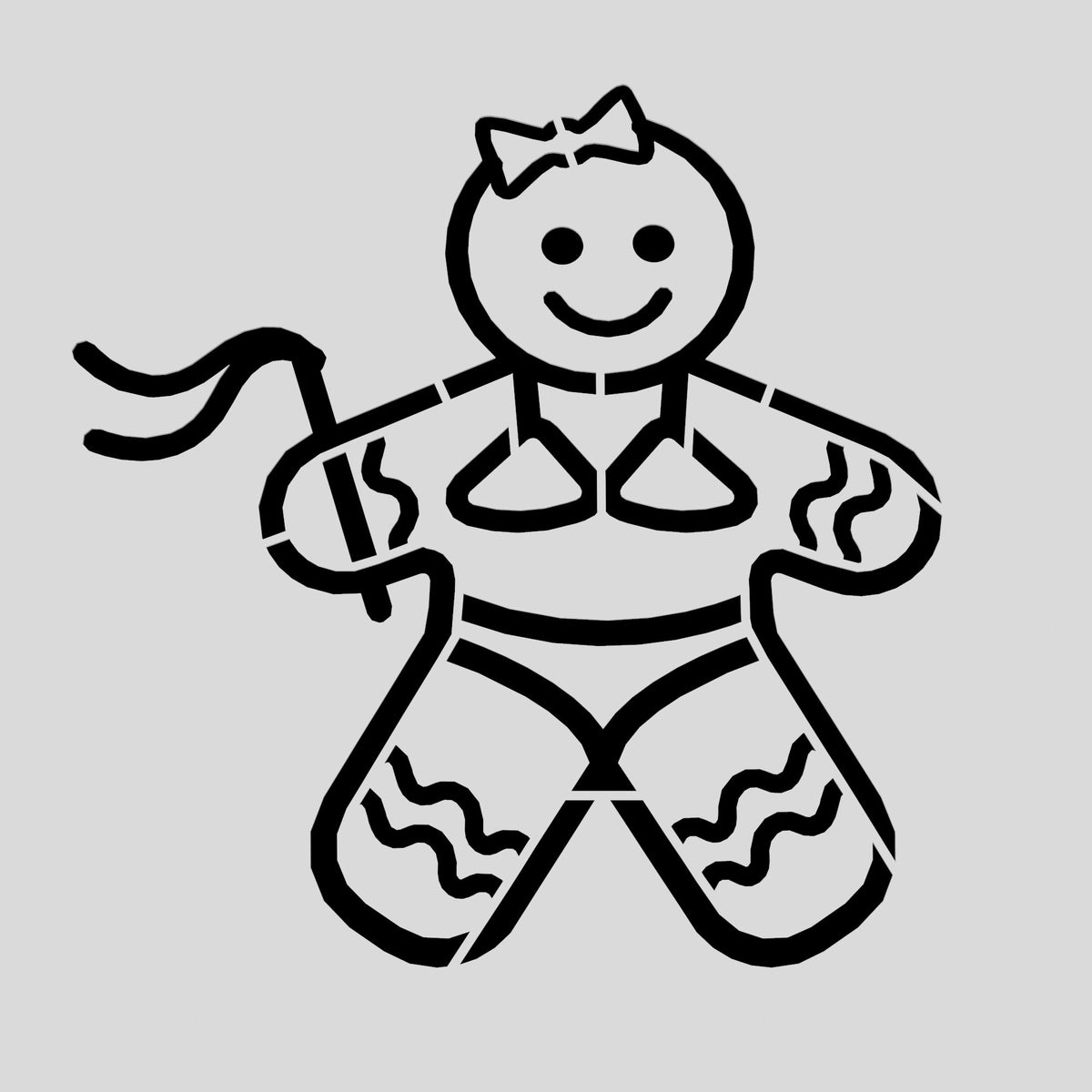 Gingerbread Dominatrix Cookie Cutter | Stamp | Stencil #1