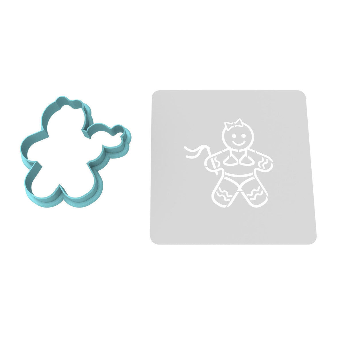 Gingerbread Dominatrix Cookie Cutter | Stamp | Stencil #1 Xmas / Winter / NYE Cookie Cutter Lady MINI - 2 Inches (5cm) **BUNDLE** Cutter + Stencil 