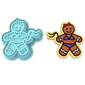 Gingerbread Dominatrix Cookie Cutter | Stamp | Stencil #1