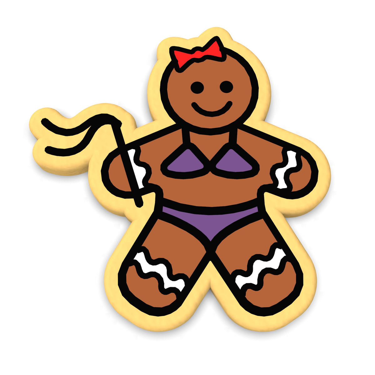 Gingerbread Dominatrix Cookie Cutter | Stamp | Stencil #1