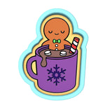 Gingerbread Hot Coco Tub Cookie Cutter | Stamp | Stencil #1