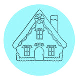 Gingerbread House Cookie Cutter + Imprint Xmas / Winter / NYE Cookie Cutter Lady MINI - 2 Inches (5cm) Debosser ONLY 