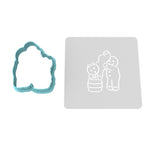 Gingerbread Kegstand Cookie Cutter | Stamp | Stencil #1 Xmas / Winter / NYE Cookie Cutter Lady MINI - 2 Inches (5cm) **BUNDLE** Cutter + Stencil 