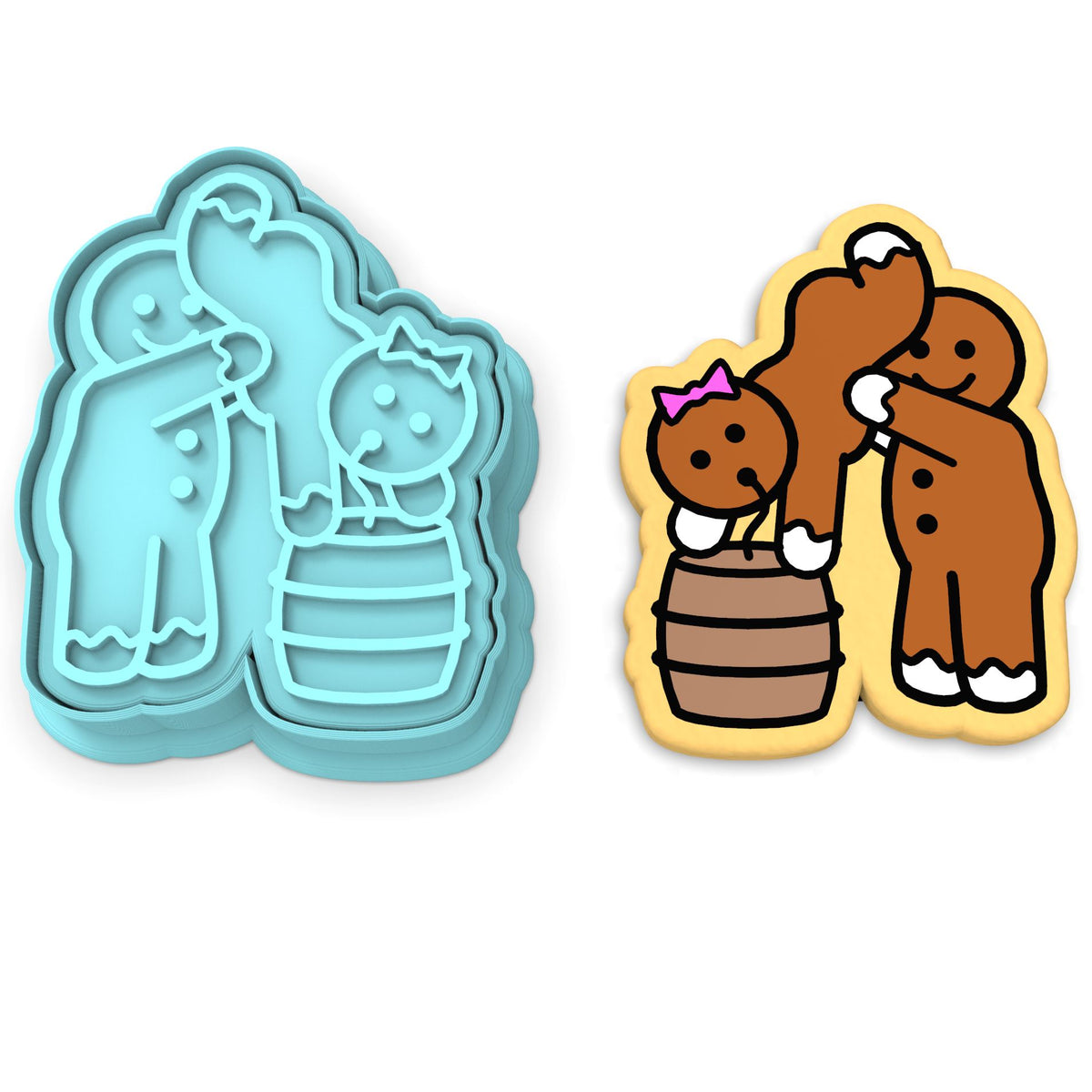Gingerbread Kegstand Cookie Cutter | Stamp | Stencil #1