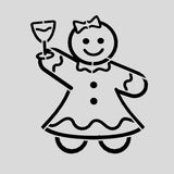 Gingerbread Lady Cheers Cookie Cutter | Stamp | Stencil #1