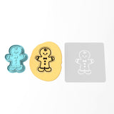 Gingerbread Man Cookie Cutter | Stamp | Stencil #1 Xmas / Winter / NYE Cookie Cutter Lady 2 Inch Small Cupcake Cutter + Stamp Yes